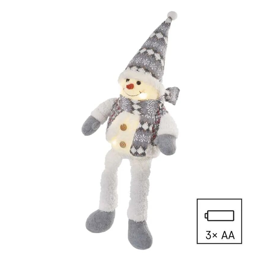 LED kalėdinė dekoracija 6xLED/3xAA Sniego senis