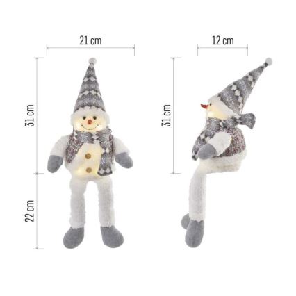 LED kalėdinė dekoracija 6xLED/3xAA Sniego senis