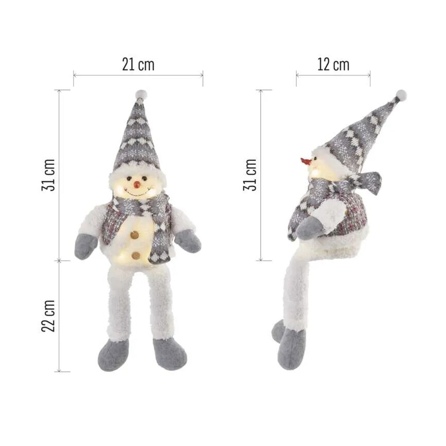 LED kalėdinė dekoracija 6xLED/3xAA Sniego senis