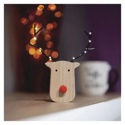 LED kalėdinė dekoracija 8xLED/2xAAA šiaurės elnias