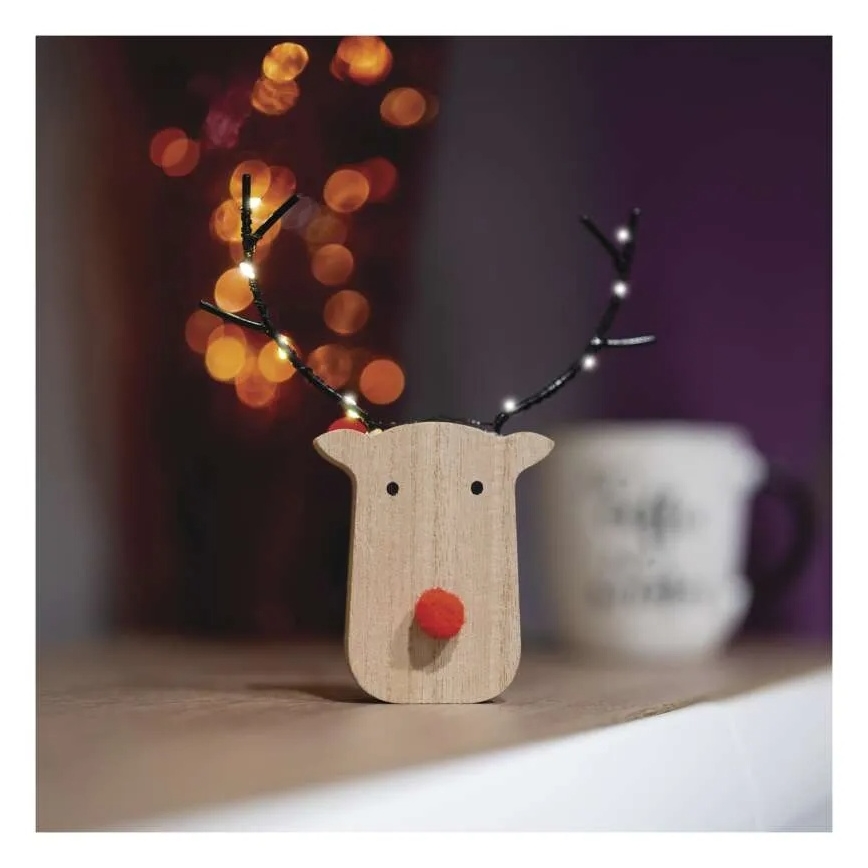 LED kalėdinė dekoracija 8xLED/2xAAA šiaurės elnias