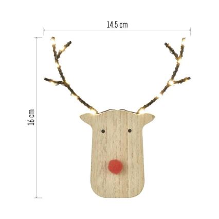 LED kalėdinė dekoracija 8xLED/2xAAA šiaurės elnias