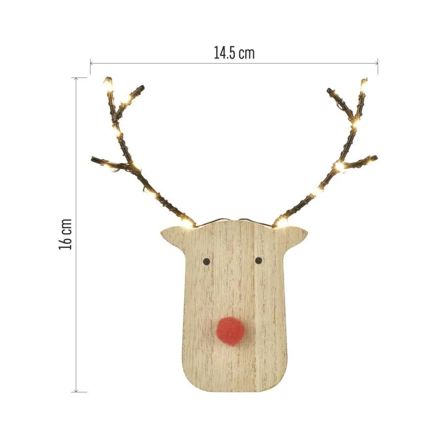 LED kalėdinė dekoracija 8xLED/2xAAA šiaurės elnias