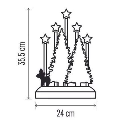 LED Kalėdinė dekoracija ED/2xAA šiltai balta