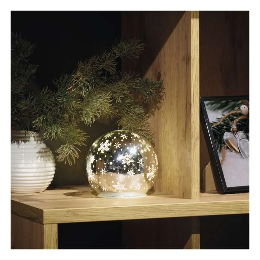 LED kalėdinė dekoracija LED/0,3W/3xAA kamuolys skersmuo 12 cm