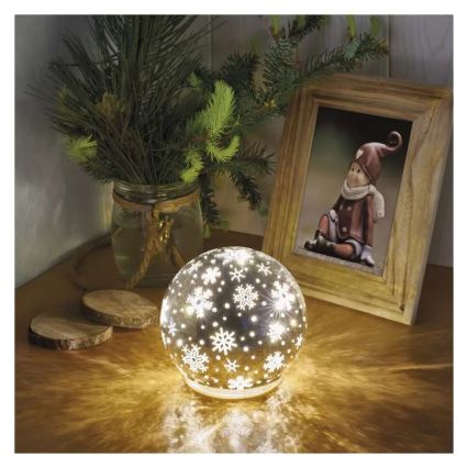 LED kalėdinė dekoracija LED/0,3W/3xAA kamuolys skersmuo 12 cm