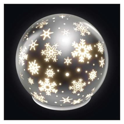 LED kalėdinė dekoracija LED/0,3W/3xAA kamuolys skersmuo 12 cm