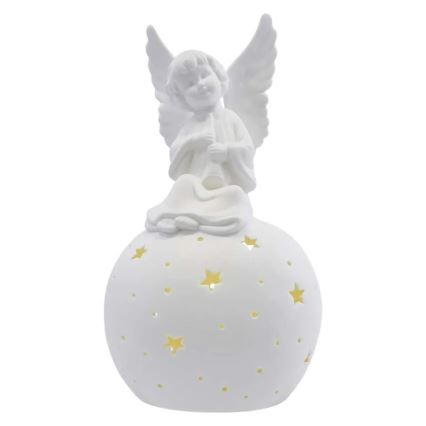 LED Kalėdinė dekoracija LED/0,4W/2xAA keramikinis angelas