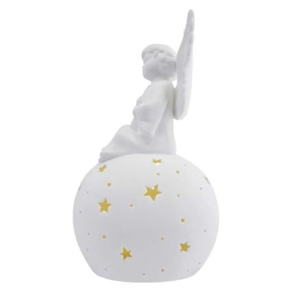 LED Kalėdinė dekoracija LED/0,4W/2xAA keramikinis angelas