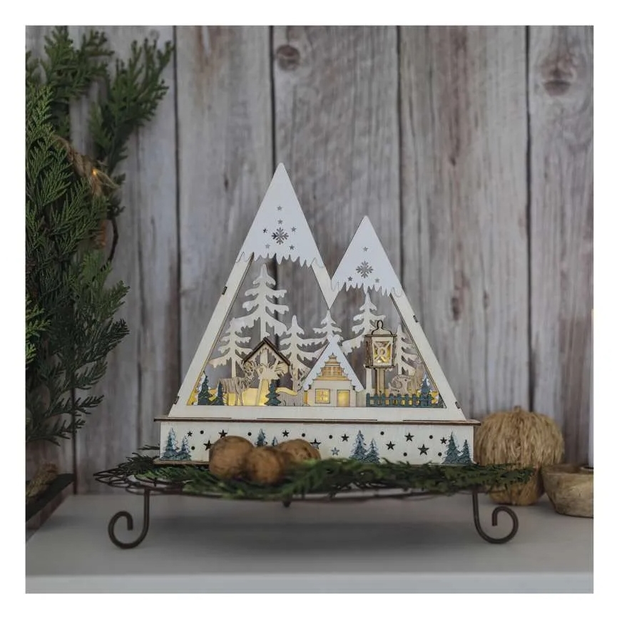 LED kalėdinė dekoracija LED/0,6W/2xAA kalėdinis peizažas