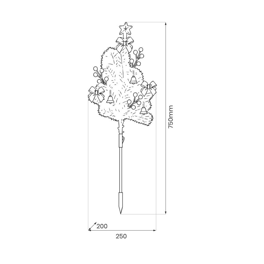 LED Kalėdinė dekoracija LED/1W/230V 75 cm IP44 balta