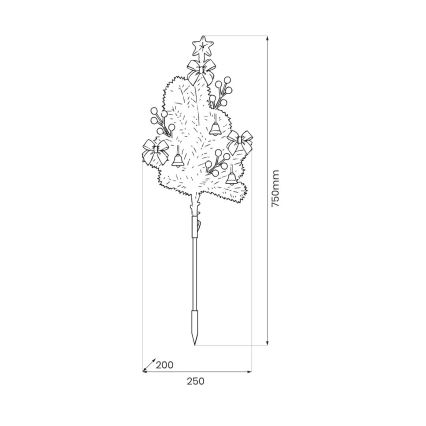 LED Kalėdinė dekoracija LED/1W/230V 75 cm IP44 žalia