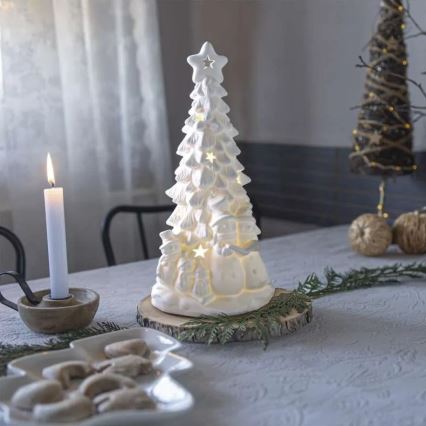 LED kalėdinė dekoracija LED/2xAA – šiltai balta eglutė