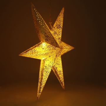 LED Kalėdinė dekoracija LED/3xAA aukso žvaigždė