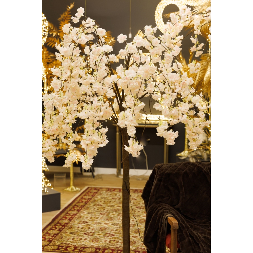 LED Kalėdinė dekoratyvinė dirbtinė eglutė CHERRY TREE 84xLED/230V 1,7 m vyšnia