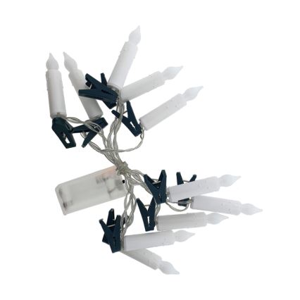 LED kalėdinė dekoratyvinė girlianda 10xLED/2xAA 1,65 m šiltai baltos žvakutės