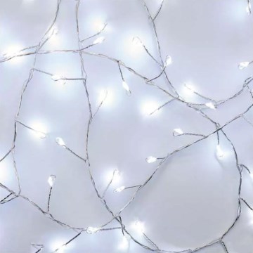LED Kalėdinė girlianda 100xLED/3xAA 2,7 m šaltai balta