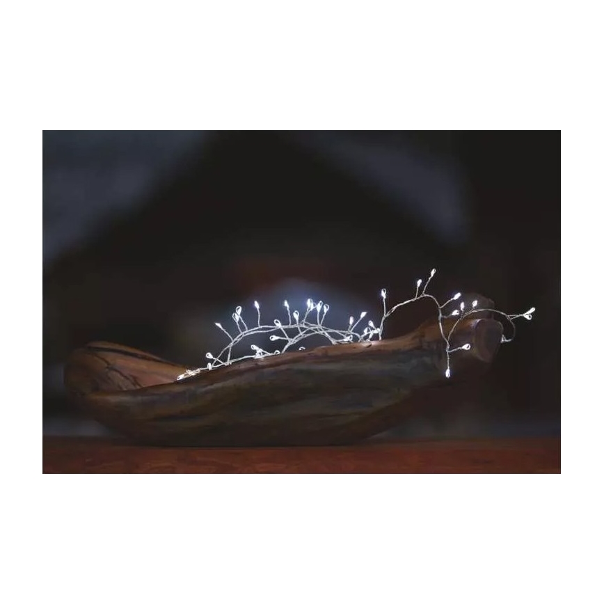 LED Kalėdinė girlianda 100xLED/3xAA 2,7 m šaltai balta