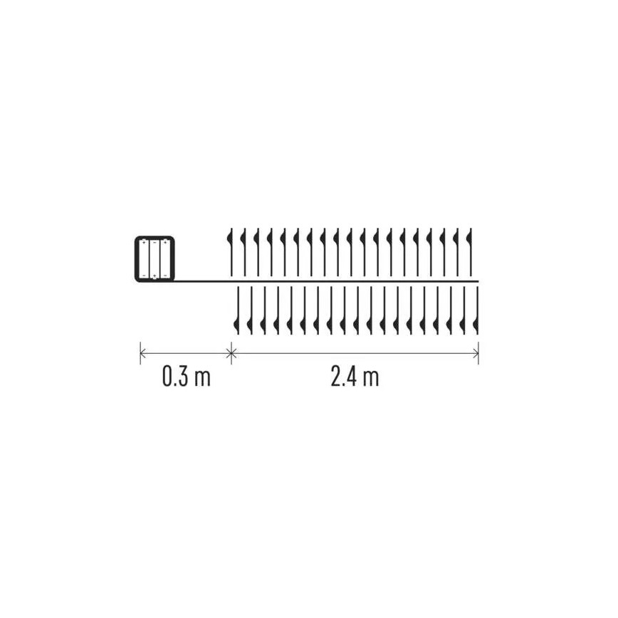 LED Kalėdinė girlianda 100xLED/3xAA 2,7 m šaltai balta