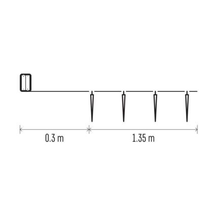 LED Kalėdinė girlianda 10xLED/1,65m