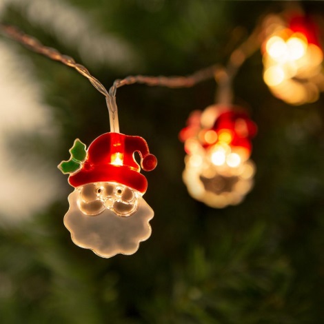 LED kalėdinė girlianda 10xLED/2xAA 1,2m šilta balta