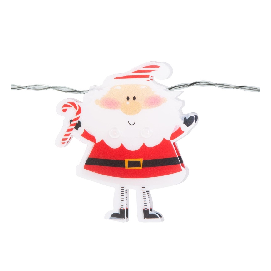 LED kalėdinė girlianda 10xLED/2xAA 1,35 m šiltai balta Kalėdų Senelis