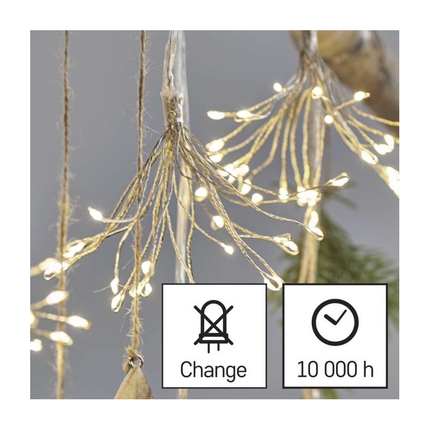 LED Kalėdinė girlianda 150xLED/5,35m šiltai balta
