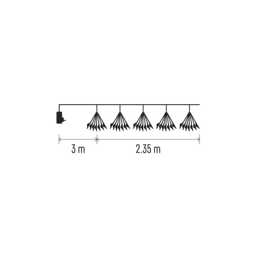 LED Kalėdinė girlianda 150xLED/5,35m šiltai balta