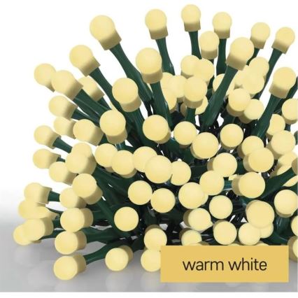 LED kalėdinė girlianda 200 LED/8 funkcijų, 20 m, IP44, šiltai balta