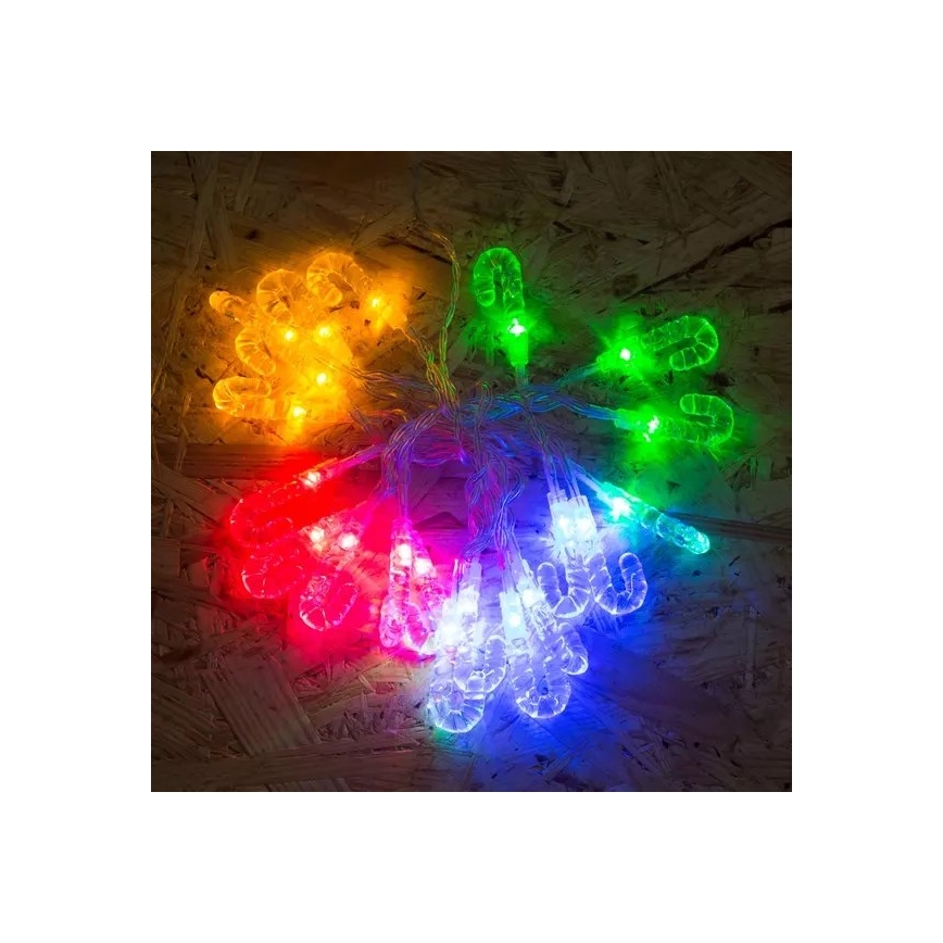LED Kalėdinė girlianda 20xLED 2,25m daugiaspalvė lazdelė