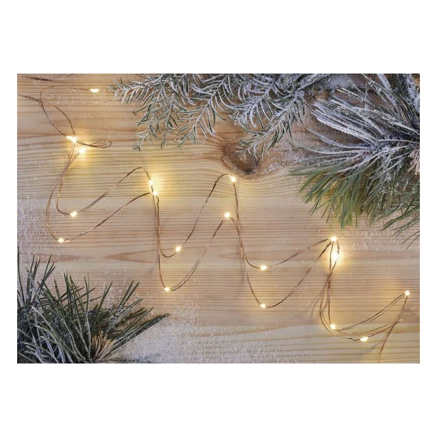LED Kalėdinė girlianda 20xLED/2,4m šiltai balta