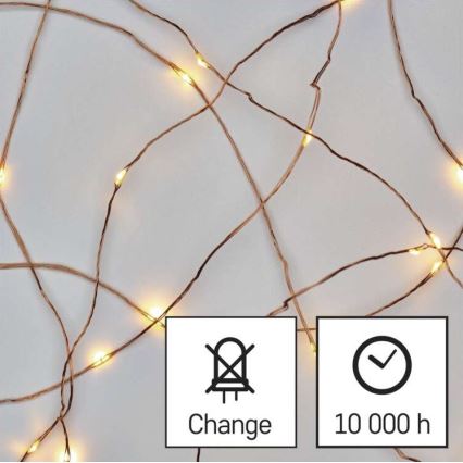 LED Kalėdinė girlianda 20xLED/2,4m šiltai balta