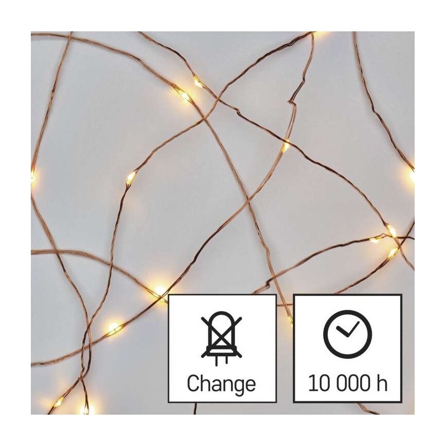 LED Kalėdinė girlianda 20xLED/2,4m šiltai balta