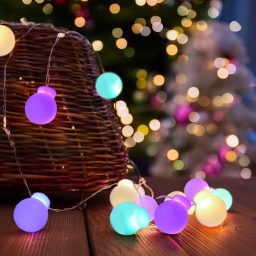 LED kalėdinė girlianda 20xLED/2xAA 2,3 m daugiaspalvis