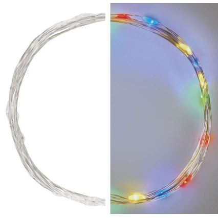 LED Kalėdinė girlianda 20xLED/2xAA 2,4 m daugiaspalvė