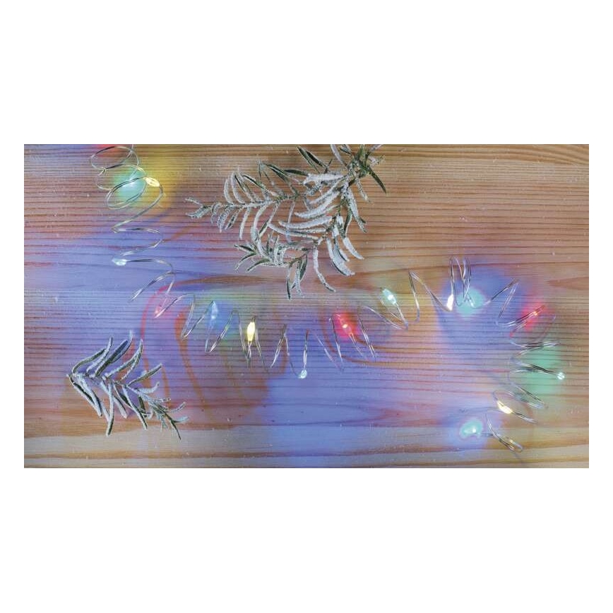 LED Kalėdinė girlianda 20xLED/2xAA 2,4 m daugiaspalvė