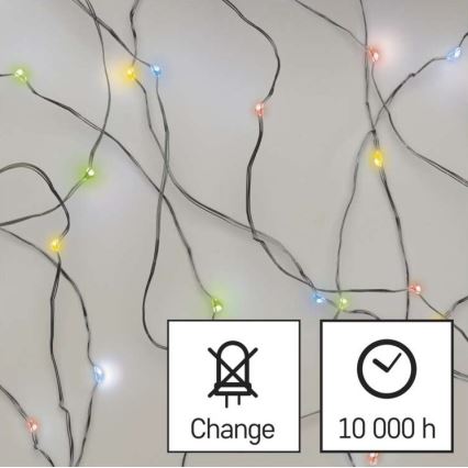 LED kalėdinė girlianda 20xLED/2xAA 2,4m daugiaspalvis