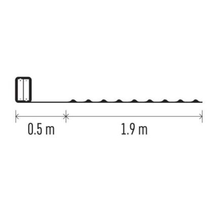 LED kalėdinė girlianda 20xLED/2xAA 2,4m daugiaspalvis