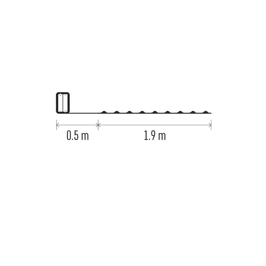 LED kalėdinė girlianda 20xLED/2xAA 2,4m šalta balta