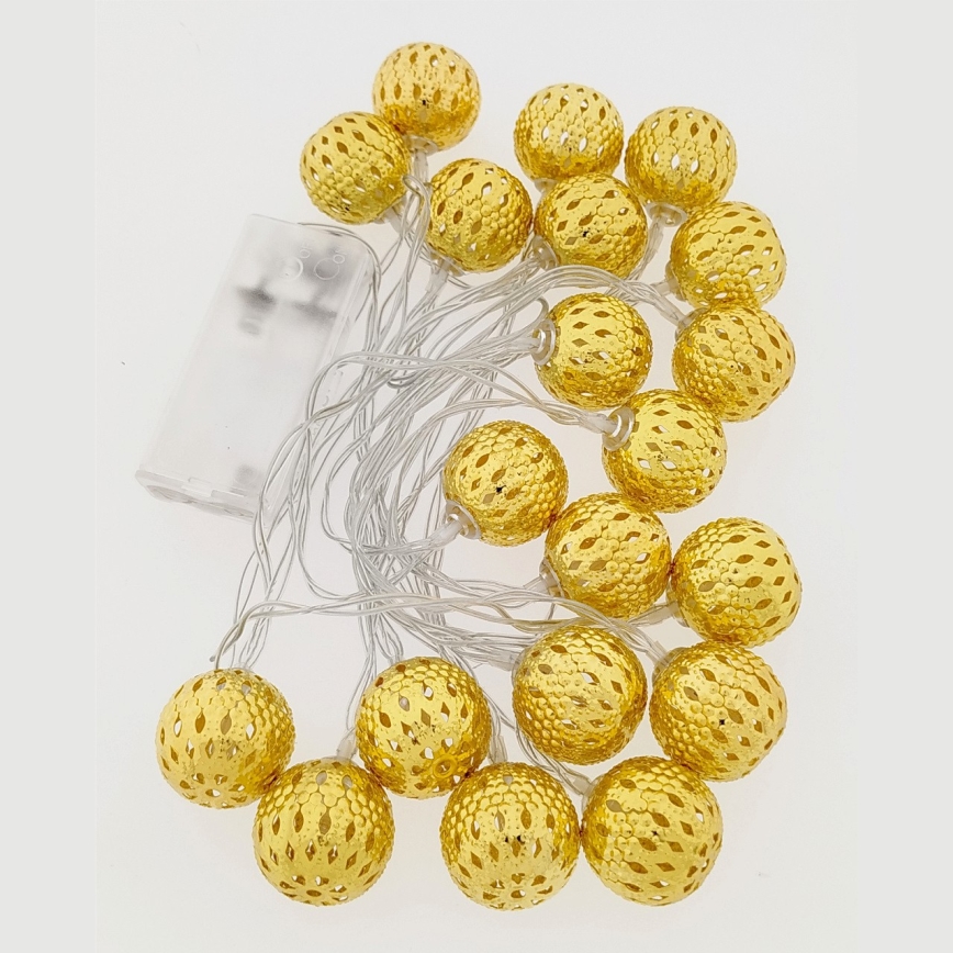 LED Kalėdinė girlianda 20xLED/3xAA 2,5m šiltai balta