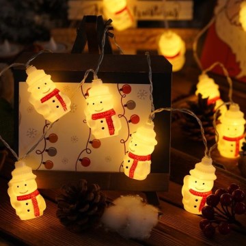 LED Kalėdinė girlianda 20xLED/3xAA/šiltai balta 3,3m sniego seniai