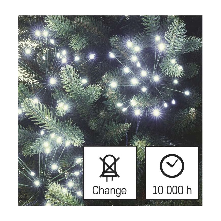 LED Kalėdinė girlianda 300xLED/8,2m šaltai balta