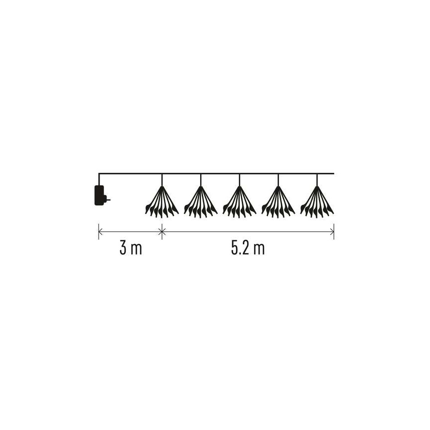 LED Kalėdinė girlianda 300xLED/8,2m šaltai balta