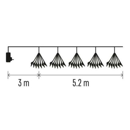 LED Kalėdinė girlianda 300xLED/8,2m šiltai balta