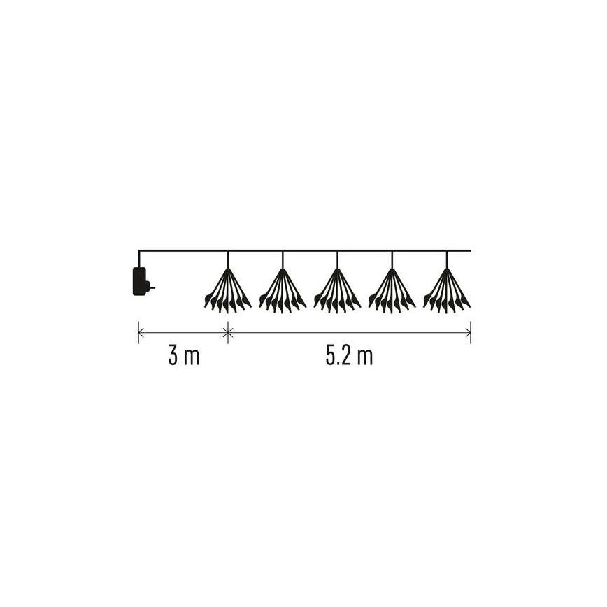 LED Kalėdinė girlianda 300xLED/8,2m šiltai balta