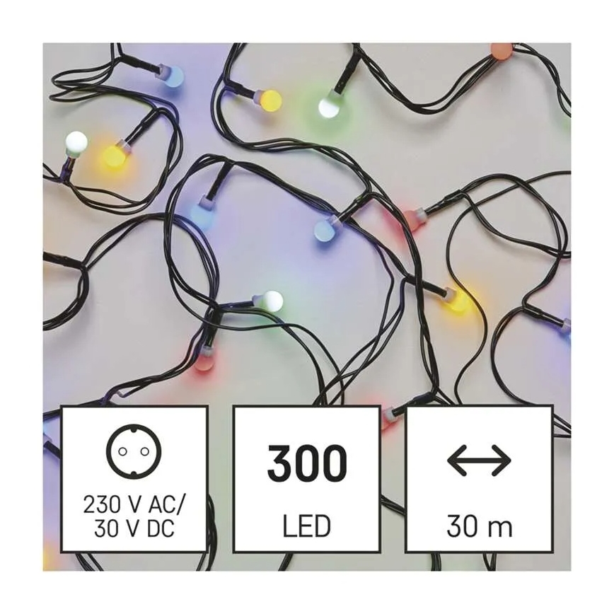 LED Kalėdinė girlianda 300xLED/8 funkcijų 35m IP44 šiltai balta