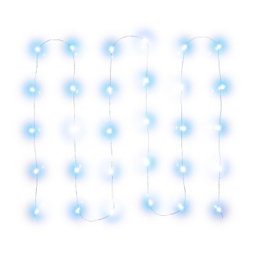 LED Kalėdinė girlianda 30xLED/3xAA 3,3m šaltai balta