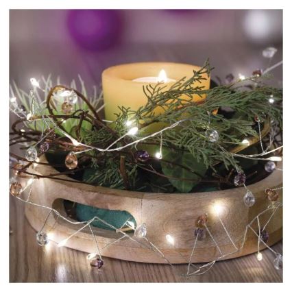 LED Kalėdinė girlianda 40xLED/3xAA 1,5 m šilta balta