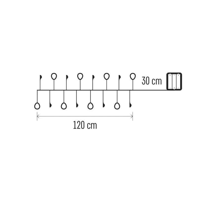 LED Kalėdinė girlianda 40xLED/3xAA 1,5 m šilta balta