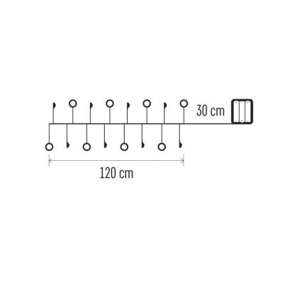 LED Kalėdinė girlianda 40xLED/3xAA 1,5 m šiltai balta